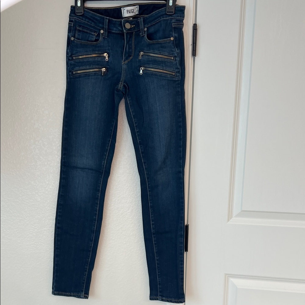 PAIGE Women's Dark Blue Skinny Jeans